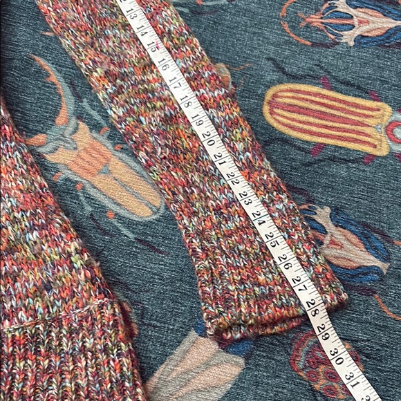 Beautiful Anthropologie Sleeping on Snow Neon Rainbow Knit Cardigan Sweater XL - Picture 10 of 10